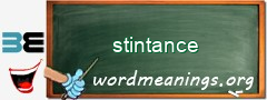 WordMeaning blackboard for stintance